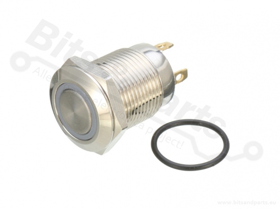 Drukcontact metaal rond 12mm wit